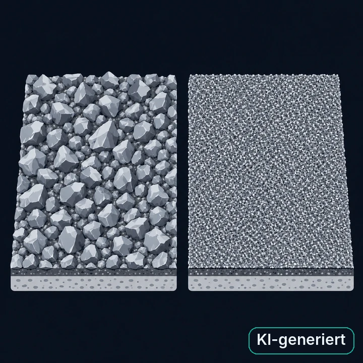 Grobe & feine Körnung als Illustration